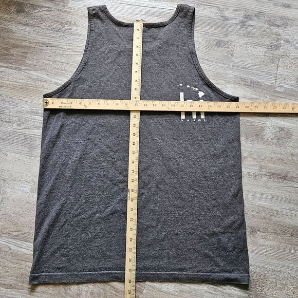 Hawaii Islands "Hi Kauai" Graphic Tank Top Large Gray Beach Vintage Muscle - Picture 11 of 14